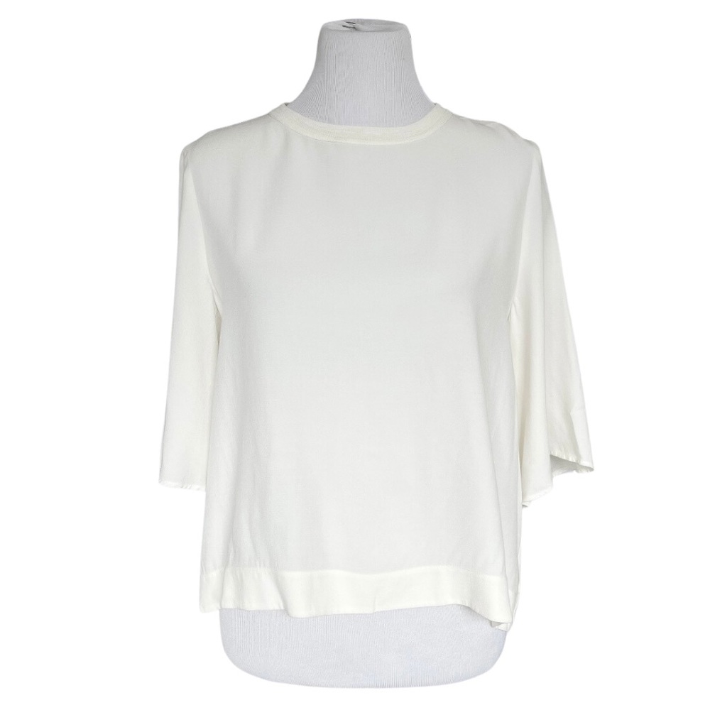 Sandro White Drapey Back Cut Out Shirt Women’s Top 2